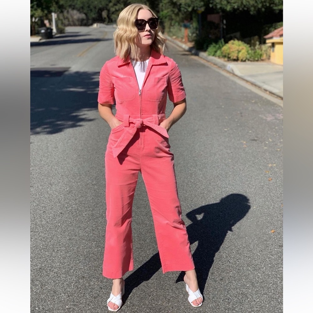 & other stories pink corduroy jumpsuit